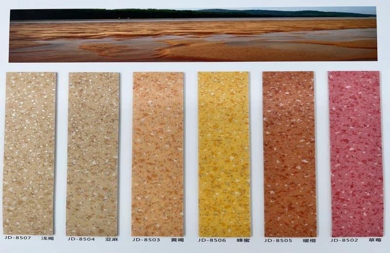 Premium homogeneous PVC flooring sample layout